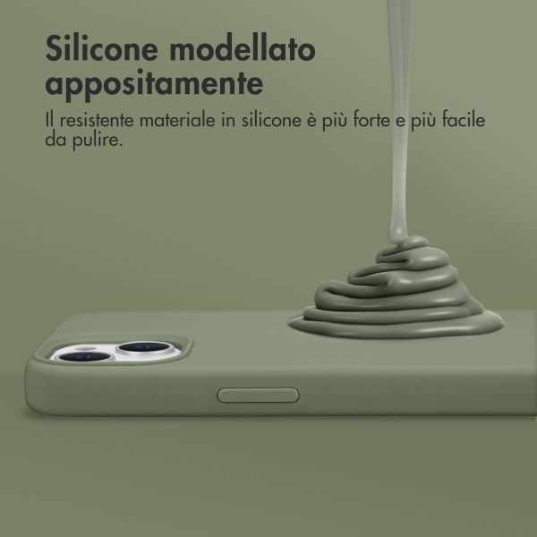 Accezz Cover in silicone liquido con MagSafe Apple iPhone 16 Plus - Cooper Green