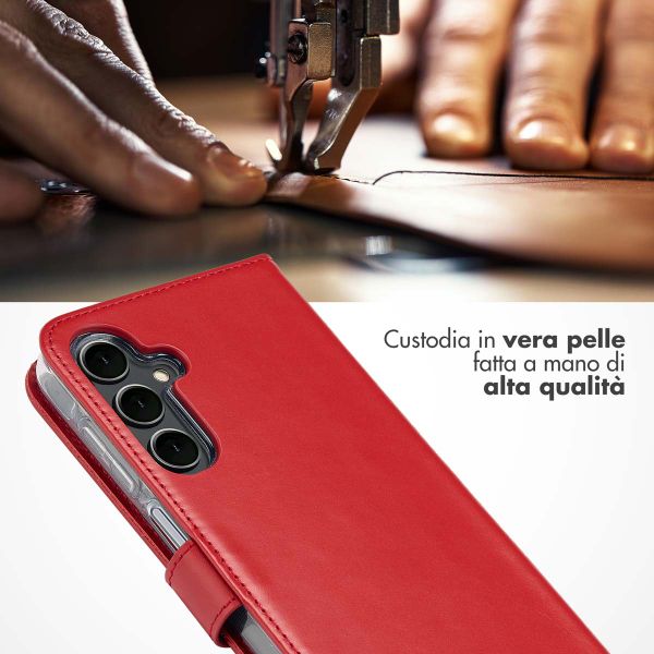 Selencia Cover a libro in vera pelle Samsung Galaxy A16 - Rosso