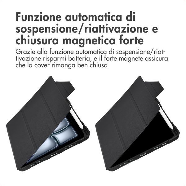Accezz Libreria a tre ante robusta Apple iPad Air 11 pollici (2026) M4 / (2025) M3 / (2024) M2 / Air 5 (2022) / Air 4 (2020) - Nero