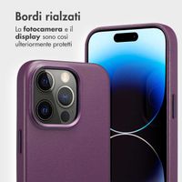 Accezz Cover in pelle 2 in 1 con MagSafe Apple iPhone 14 Pro - Heath Purple
