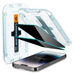 Spigen Vetro temperato privacy GLAStR EZ Fit + Applicatore - confezione da 2 Apple iPhone 14 Pro