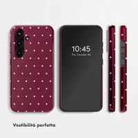 Selencia Cover Posteriore Vivid Samsung Galaxy S25 - Happy Dots Burgundy