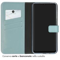 Selencia Cover a libro in vera pelle Samsung Galaxy A55 - Air Blue