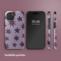 Selencia Cover posteriore Vivid con MagSafe Apple iPhone 15 - Stars Plum Lilac