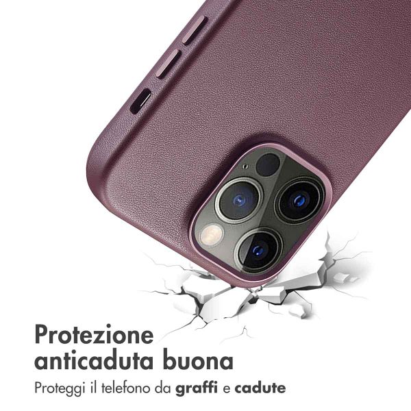 Accezz Cover in Pelle con MagSafe Apple iPhone 14 Pro Max - Heath Purple