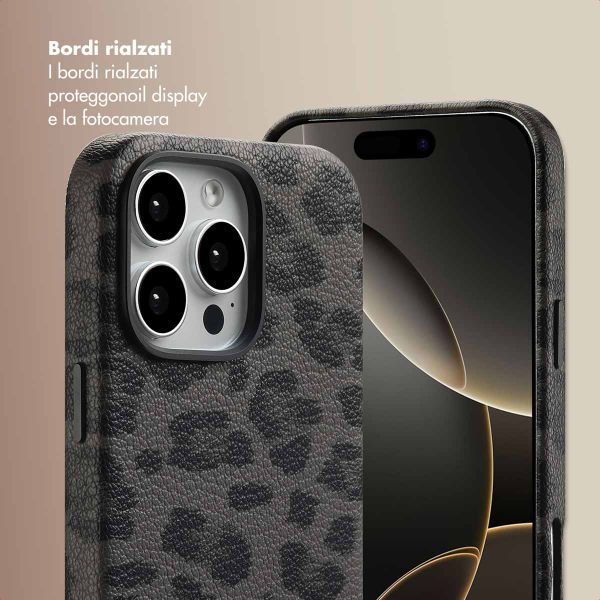 Selencia Cover Sabi Stampa pantera con MagSafe Apple iPhone 16 Pro Max - Midnight Black
