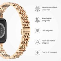 Selencia Cinturino sottile in acciaio ispirato a Jubilee Apple Watch | 38/40/41/42 mm - Oro rosa
