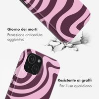 Selencia Cover Posteriore Vivid Apple iPhone 15 - Wavy Swirl Pink Plum
