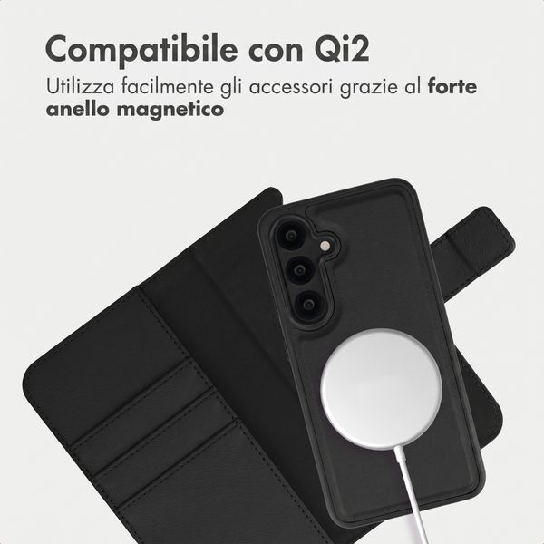 imoshion Cover a libro di lusso 2-in-1 rimovibile Samsung Galaxy S25 - Nero