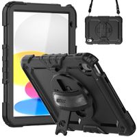 Accezz Cover Posteriore Resistente con tracolla Apple iPad 11 (2025) 11 pollici A16 / iPad 10 (2022) 10.9 pollici - Nero