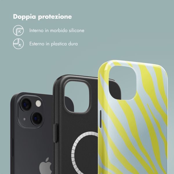 Selencia Cover posteriore Vivid con MagSafe Apple iPhone 13 - Zebra Winter Sky Titanium Yellow