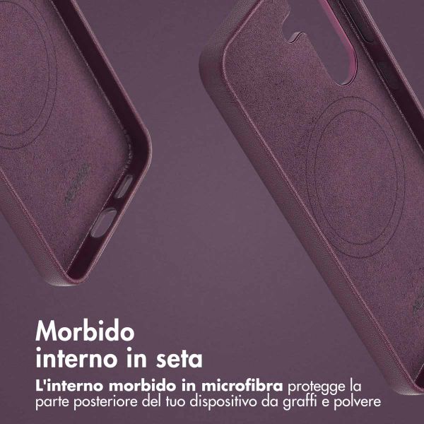 Accezz Cover in Pelle con MagSafe Samsung Galaxy S25 - Heath Purple