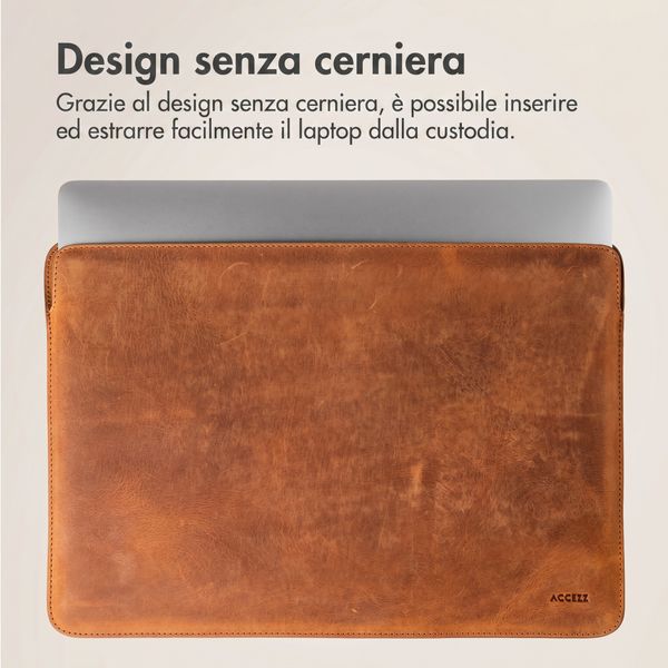 Accezz Cover in pelle per Apple MacBook 16 pollici - Laptopsleeve - Cognac