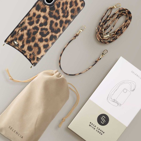 Selencia Cover per telefono Nova con cordino e portacarte Samsung Galaxy A36 / A56 - Leopard