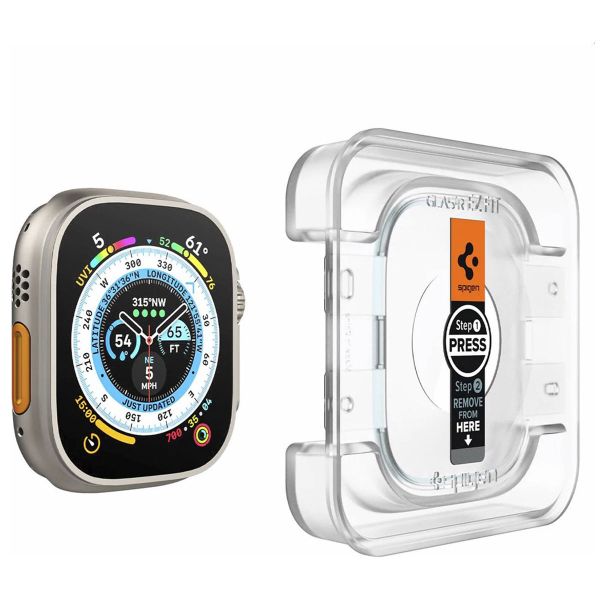 Spigen EZ FIT Glas.tR pellicola protettiva in vetro con applicatore Apple Watch Ultra - 49 mm - Trasparente
