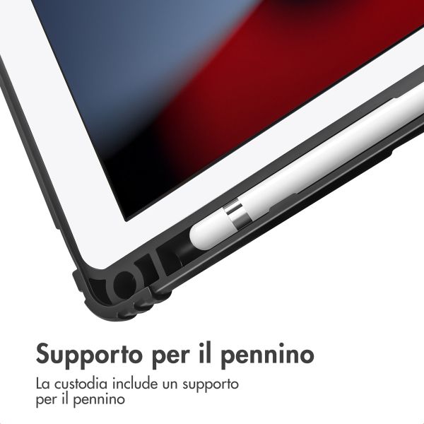 Accezz Libreria a tre ante robusta Apple iPad 9 (2021) 10.2 pollici / iPad 8 (2020) 10.2 pollici / iPad 7 (2019) 10.2 pollici - Blu scuro