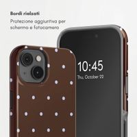 Selencia Cover posteriore Vivid con MagSafe Apple iPhone 14 - Happy Dots Chocolate