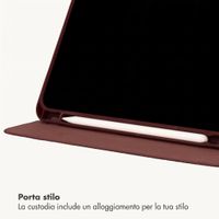 Selencia Custodia a libro Croco Apple iPad 11 (2025) 11 pollici A16 / iPad 10 (2022) 10.9 pollici - Burgundy