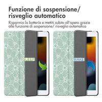 imoshion Cover Trifold Design Apple iPad 9 (2021) 10.2 pollici / iPad 8 (2020) 10.2 pollici / iPad 7 (2019) 10.2 pollici - Botanica