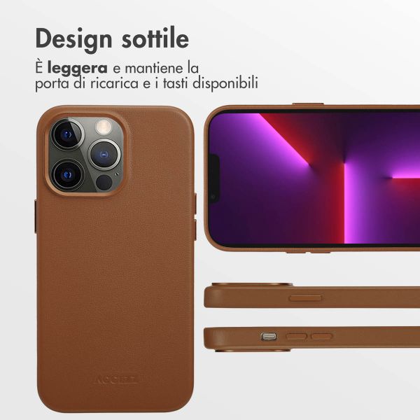 Accezz Cover in Pelle con MagSafe Apple iPhone 13 Pro - Sienna Brown