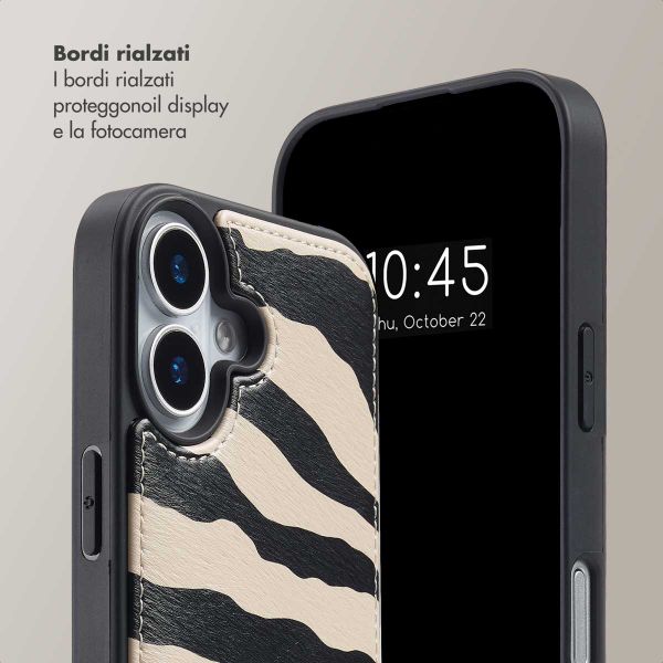 Selencia Cover per telefono Nova con cordino e portacarte Apple iPhone 17 - Zazzy Zebra