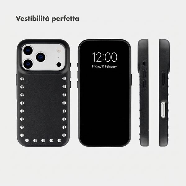 Selencia Cover posteriore Studs con MagSafe Apple iPhone 17 Pro - Velvet Black