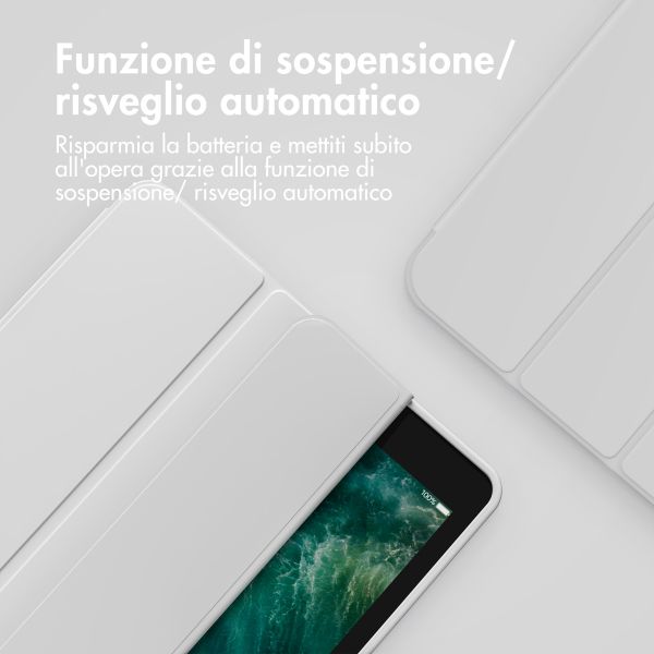 Accezz Cover a libro in silicone Smart Apple iPad 9 (2021) 10.2 pollici / iPad 8 (2020) 10.2 pollici / iPad 7 (2019) 10.2 pollici - Grigio