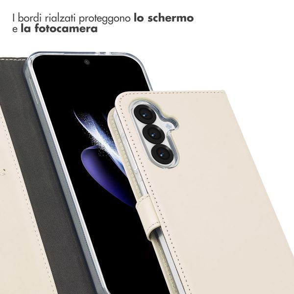 Selencia Cover a libro in vera pelle Samsung Galaxy A36 / A56 - Greige