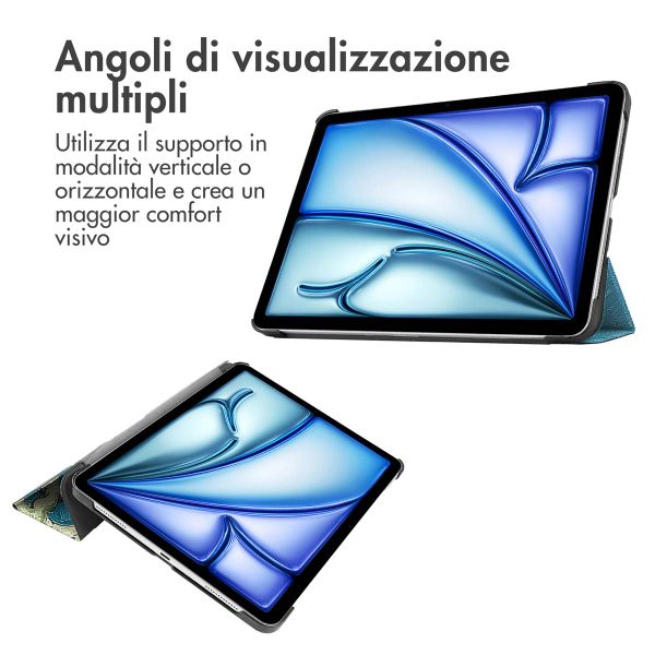 imoshion Cover Trifold Design Apple iPad Air 13 pollici (2026) M4 / (2025) M3 / (2024) M2 - Green Plant