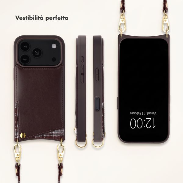 Selencia Cover per telefono Nova con cordino e portacarte Apple iPhone 18 Pro Max / 17 Pro Max - Checks