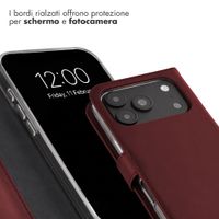 Selencia Cover a libro in vera pelle Apple iPhone 18 Pro / 17 Pro - Burgundy