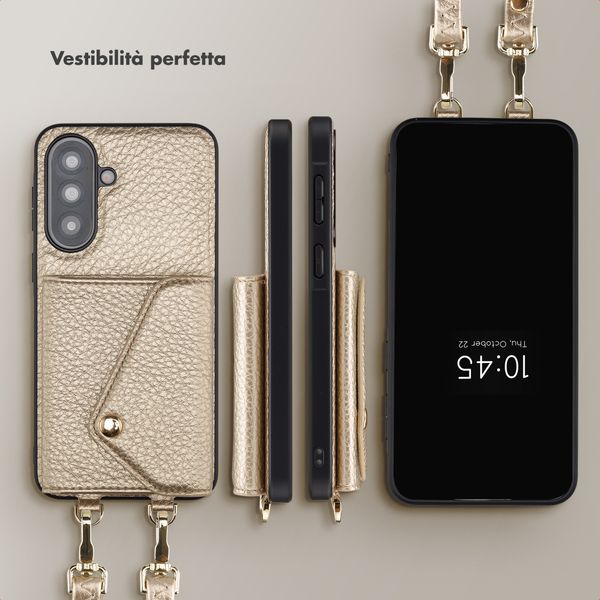 Selencia Cover per telefono Sera con cordino e portacarte a busta Samsung Galaxy A37 (5G) - Champagne