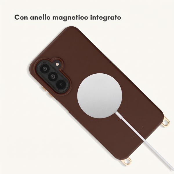 Selencia Cover posteriore Rivièra con MagSafe con ganci rimovibili Samsung Galaxy A17 (5G) / (4G) - Choco Brown