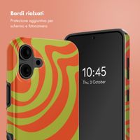 Selencia Cover posteriore Vivid con MagSafe Apple iPhone 16 - Wavy Swirl Orange Fern