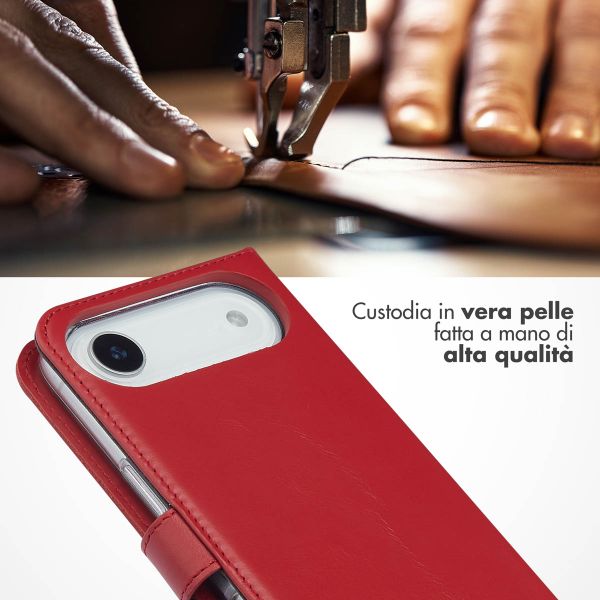 Selencia Cover a libro in vera pelle Apple iPhone Air - Rosso