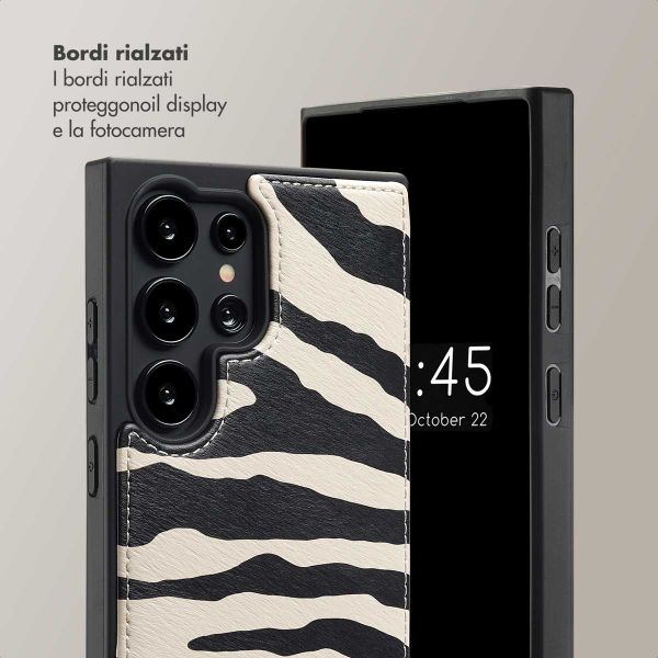 Selencia Cover per telefono Nova con cordino e portacarte Samsung Galaxy S24 Ultra - Zazzy Zebra