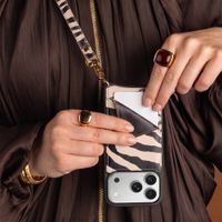 Selencia Cover per telefono Nova con cordino e portacarte Apple iPhone 15 Pro Max - Zazzy Zebra