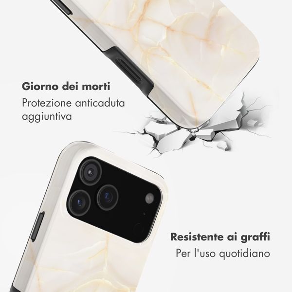 Selencia Cover Posteriore Vivid Apple iPhone 17 Pro Max - Golden Beige Marble