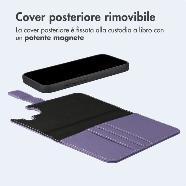 imoshion Cover a libro di lusso 2-in-1 rimovibile Apple iPhone 16 - Viola
