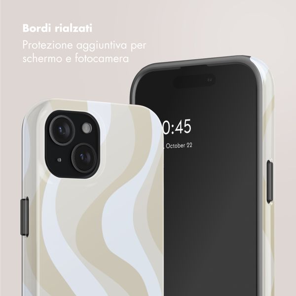 Selencia Cover posteriore Vivid con MagSafe Apple iPhone 15 - Desert Waves Beige