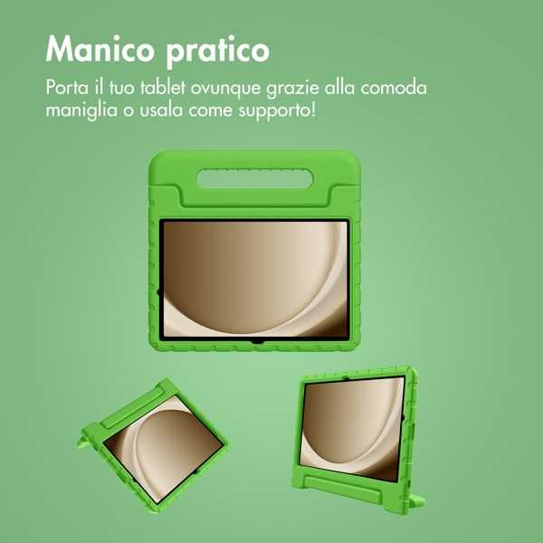 imoshion Cover Posteriore Kidsproof con Maniglia Samsung Galaxy Tab A11 Plus / A9 Plus - Verde