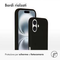 Accezz Cover in silicone liquido con MagSafe Apple iPhone 16 - Nero