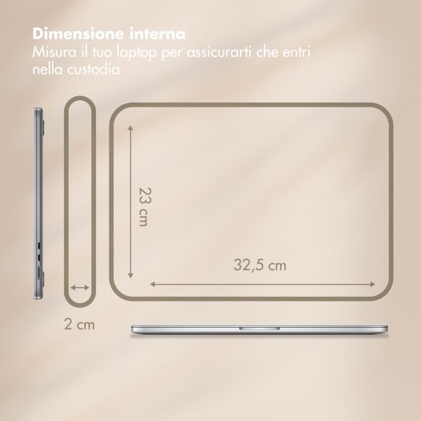 Selencia Cover per laptop in velluto a coste 13-14 pollici - Sleeve per laptop - Pistache Cream