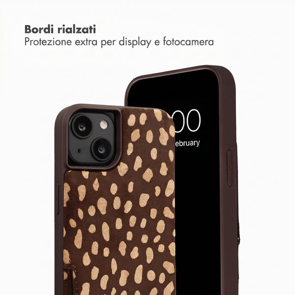 Selencia Nova cover posteriore in vera pelle con portacarte Apple iPhone 14 / 13 - Fawn Chic