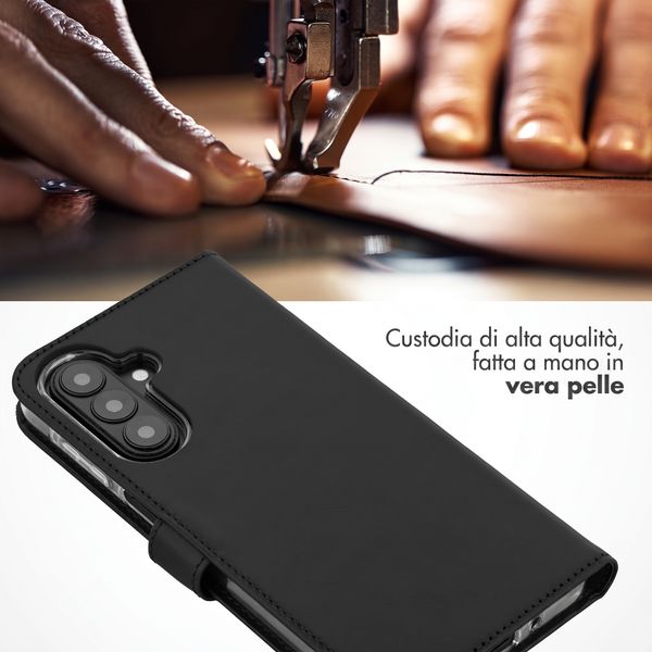 Selencia Cover a libro in vera pelle Samsung Galaxy A27 (5G) - Nero