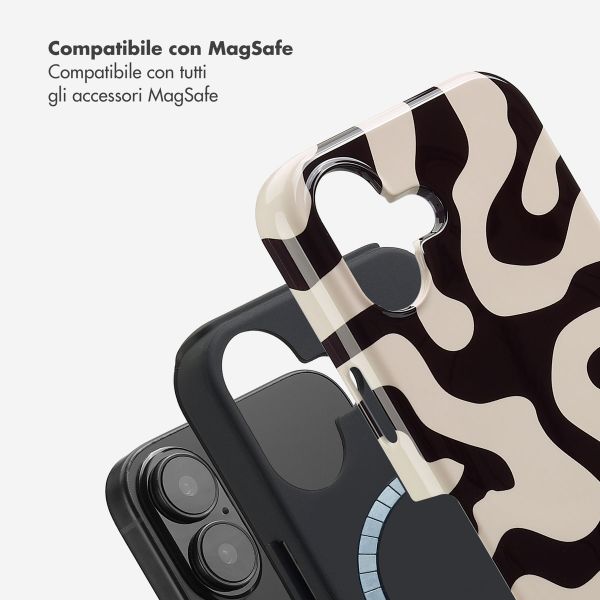 Selencia Cover posteriore Vivid con MagSafe Apple iPhone 16 - Art Wave Black