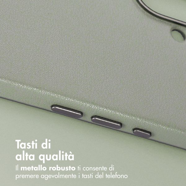 Accezz Cover in Pelle con MagSafe Apple iPhone 16 - Light Grey
