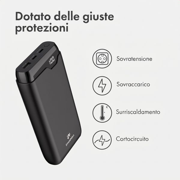 imoshion Powerbank - 27.000 mAh - Quick Charge e Power Delivery - 30W - Nero