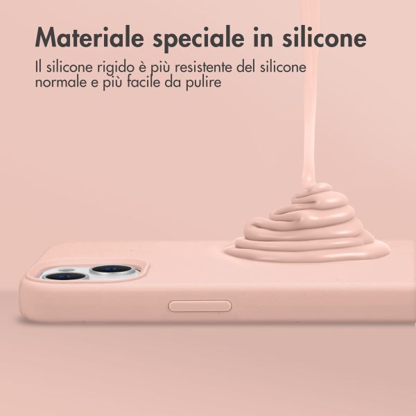 Accezz Cover in silicone liquido con MagSafe Apple iPhone 15 Plus - Rosa