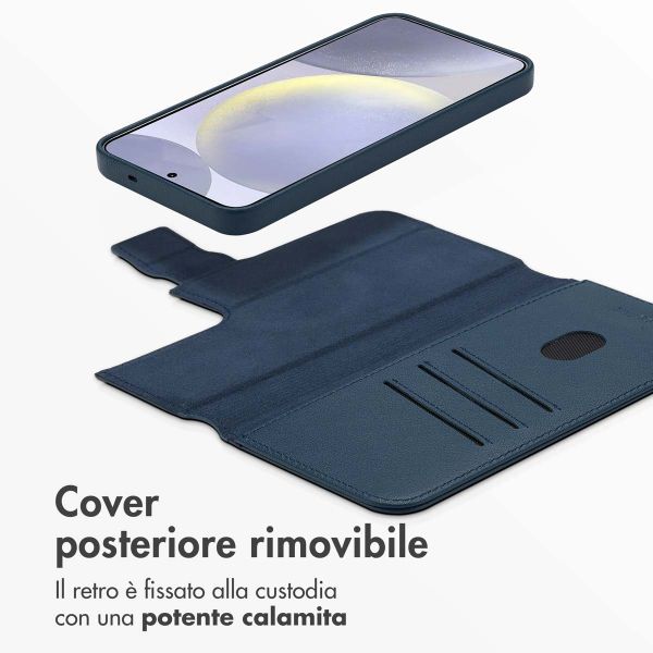 Accezz Cover in pelle 2 in 1 con MagSafe Samsung Galaxy S25 Plus - Nightfall Blue